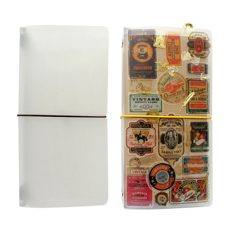 Vintage Leather Journal Notebook - สมุดบันทึกนักเดินทางแบบเติมได้ พร้อมช่องเก็บของ สำหรับนักเดินทาง วางแผนการเดินทาง กระดาษเติมหน้าใน ปก