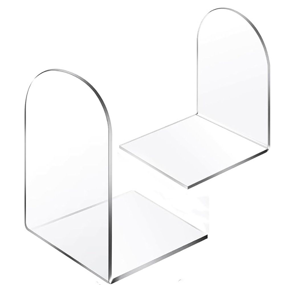 Clear Acrylic Book Stand Holder - หนังสืออะคริลิกสิ้นสุดสําหรับชั้นวางหนังสือ Bookends Non-Skid Book End Clear