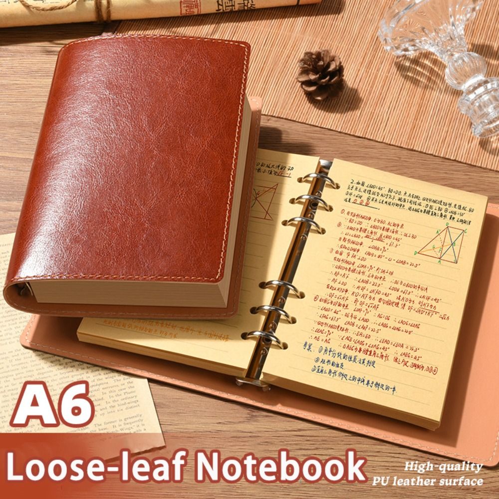 Vintage Leather Journal Notebook - สมุดโน้ตแบบถอดได้ A5/A6 ปกหนัง PU สำหรับเดินทาง แบบเปลี่ยนแผ่นได้
