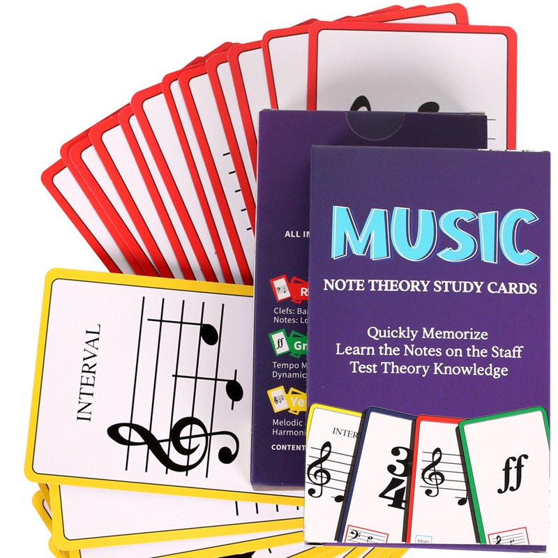 Blank Sheet Music Notebook - แฟลชการ์ดเพลง แผนภูมิคอร์ดกีตาร์เปียโน, กีตาร์เปียโนการเรียนรู้การ์ดโน้ตเพลง, การ์ดแฟลชเพลง