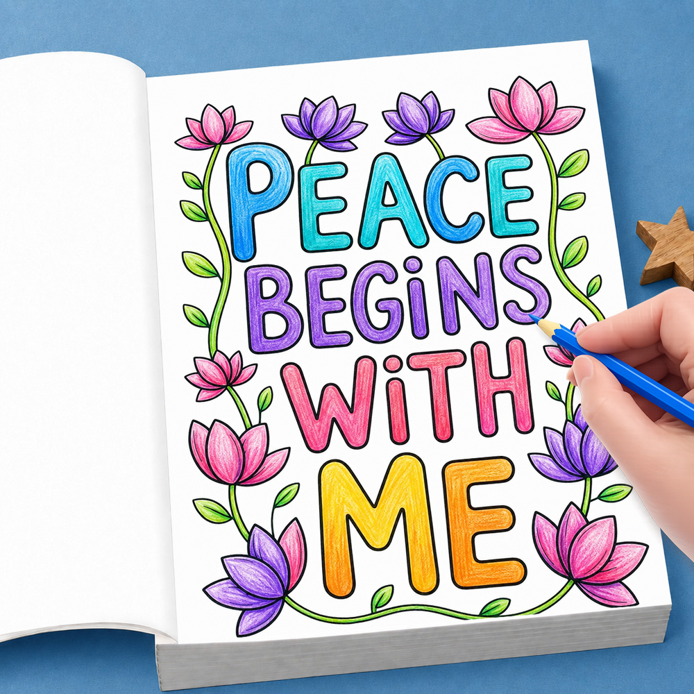 Adult Coloring Book Stress Relief - สมุดระบายสีเพื่อสุขภาพจิตสำหรับผู้ใหญ่ 28 หน้า, สมุดระบายสีพร้อมคำยืนยันเชิงบวก, สมุดวาดภาพเพื่อผ่อนคลายและลดความเครียด