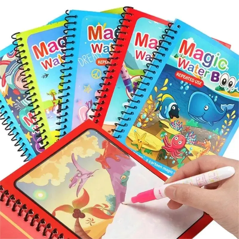 Reusable Water Magic Coloring Book - 1 หนังสือ + 1 ปากกาReusable Magic