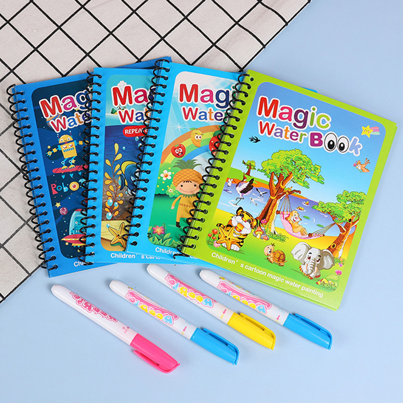 สมุดน้ำวิเศษพร้อมปากกา ของชำร่ - Reusable Water Magic Coloring Book บทวิจารณ์และราคา
