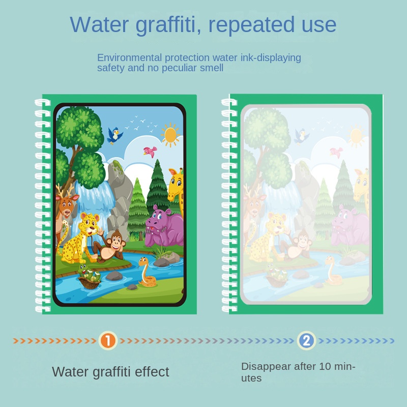 Magic Water Drawing Book เด็ก  - Reusable Water Magic Coloring Book บทวิจารณ์และราคา