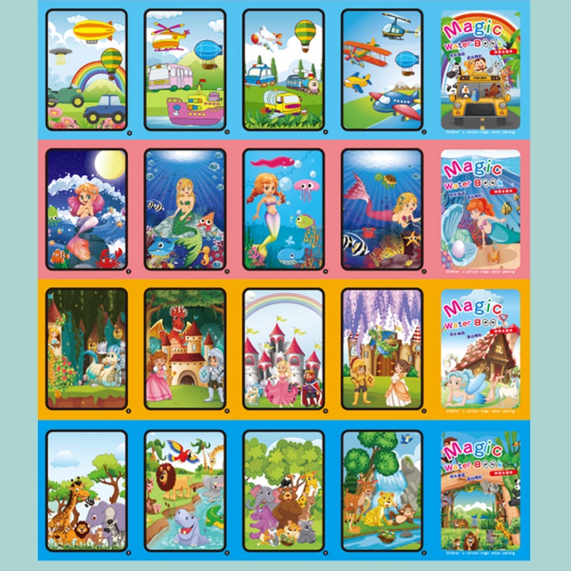 Magic Water Drawing Book เด็ก  - Reusable Water Magic Coloring Book บทวิจารณ์และราคา