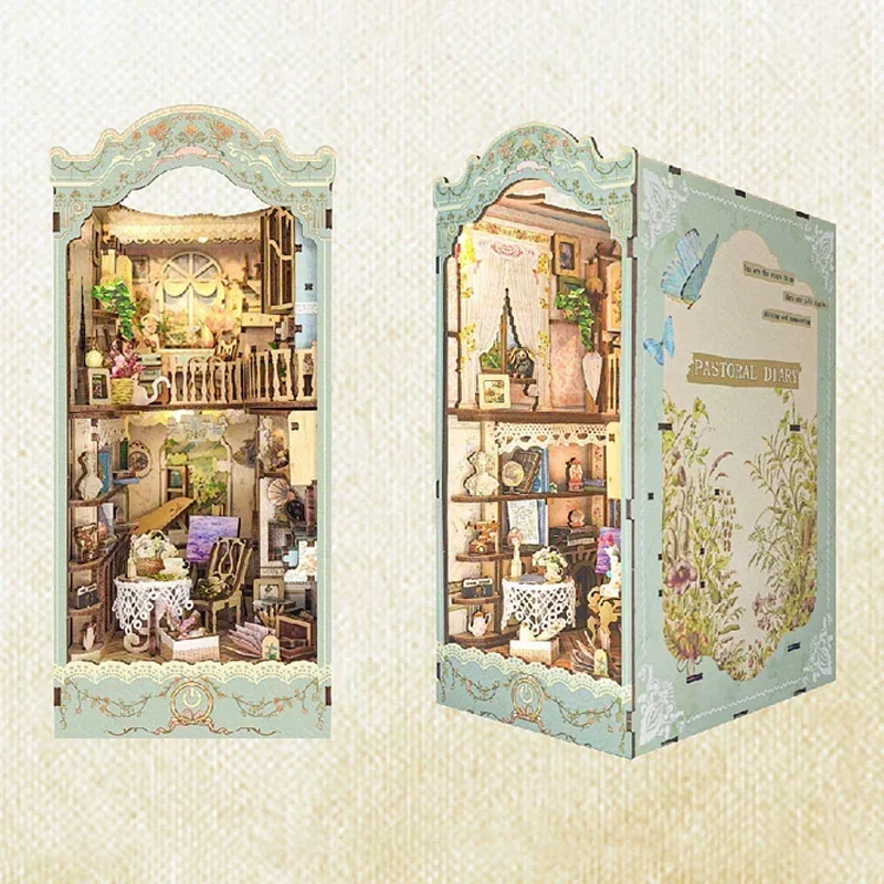 ชั้นวางหนังสือไม้ DIY รูปบ้านใ - Diy Wooden Book Nook Kit Shelf Insert บทวิจารณ์และราคา