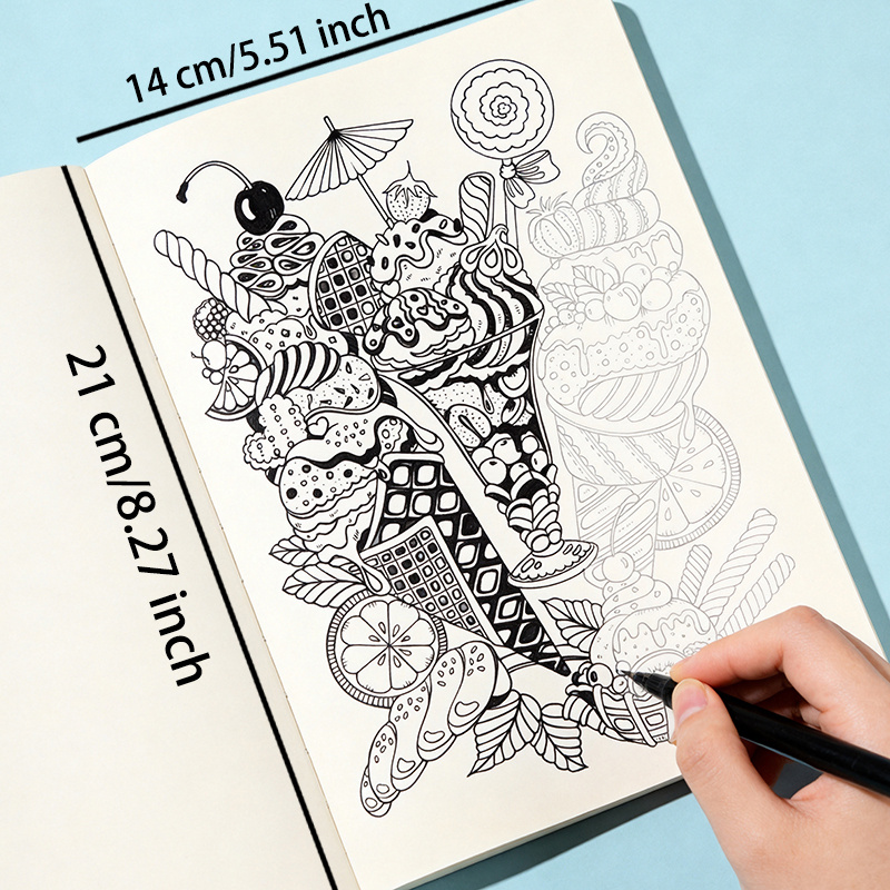 หนังสือระบายสีลายเส้นวาดมือสำห - Adult Coloring Book Stress Relief บทวิจารณ์และราคา