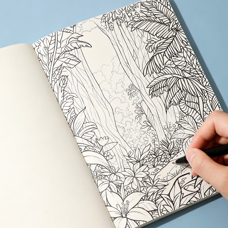 หนังสือระบายสีลายเส้นวาดมือสำห - Adult Coloring Book Stress Relief บทวิจารณ์และราคา