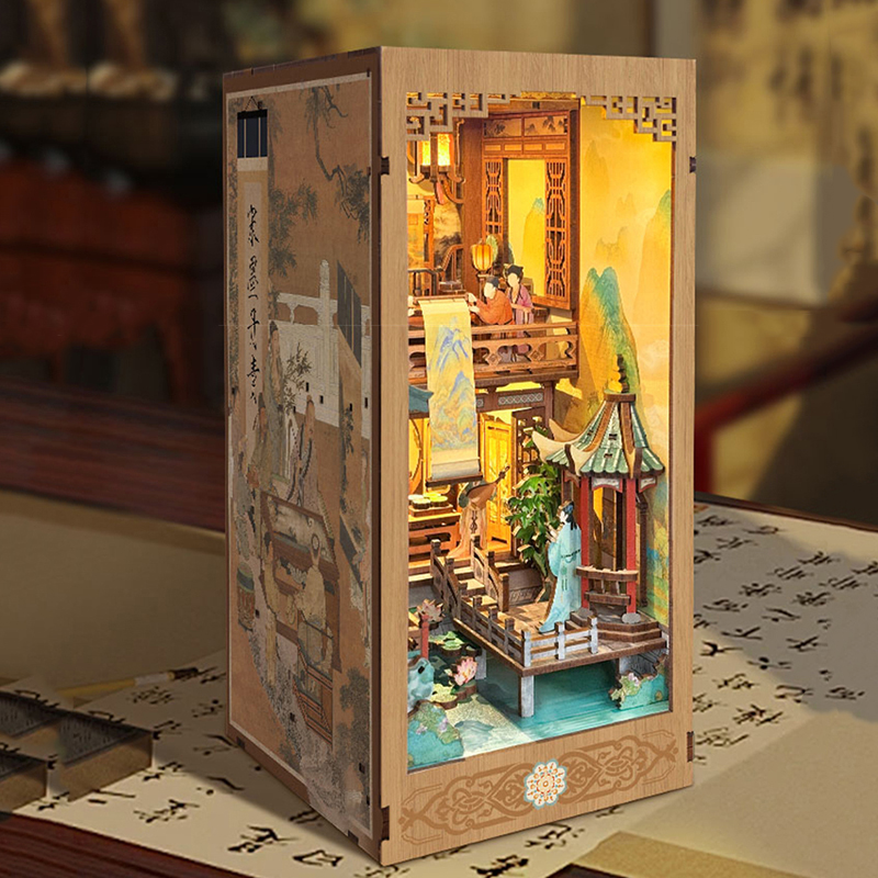 DIY หนังสือไม้ Nook ชั้นวางชุด - Diy Wooden Book Nook Kit Shelf Insert บทวิจารณ์และราคา