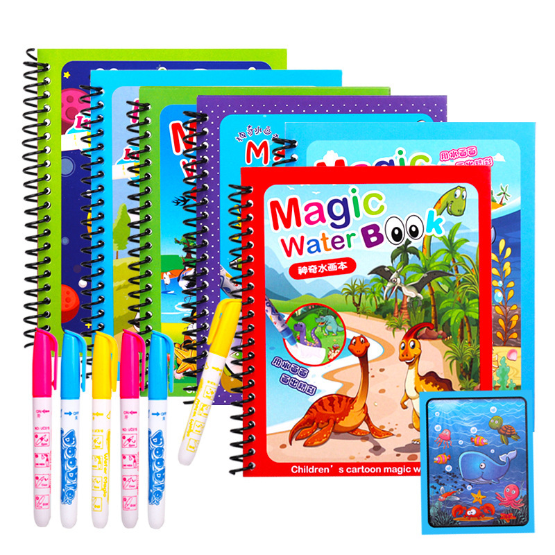 นํากลับมาใช้ใหม่ภาพวาด Magic W - Reusable Water Magic Coloring Book บทวิจารณ์และราคา
